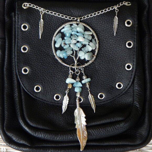TREE of LIFE - CELESTITE - LEATHER - HANDS FREE - CONCEAL CARRY - WEAR 8 WAYS - Picture 3 of 3